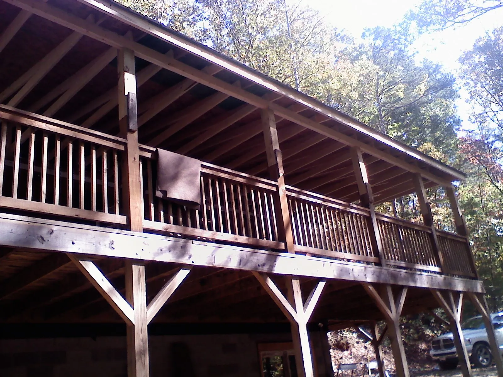 Timber framing under a new elevated porch and deck — Roof Leak Repair in Hammondsville by Roofing Brothers